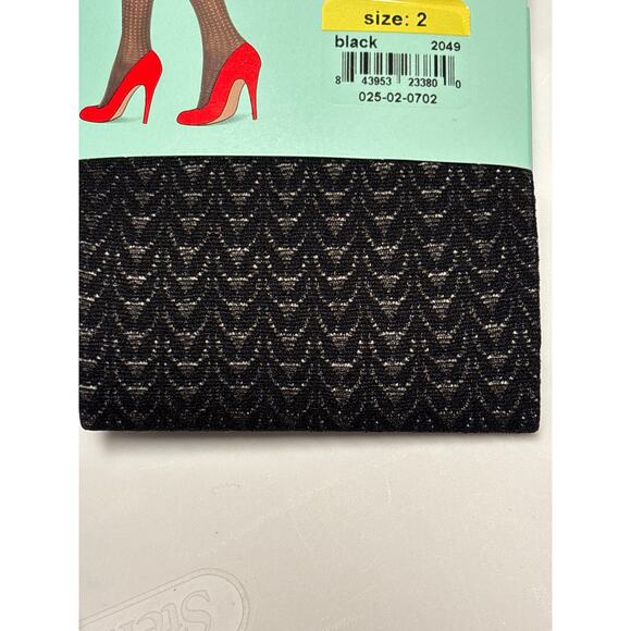 Assets By Sara Blakely 2 Pair Textured Shaping Tights Wish Bone Black Size 2 - Picture 4 of 4